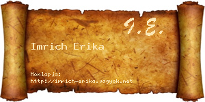 Imrich Erika névjegykártya